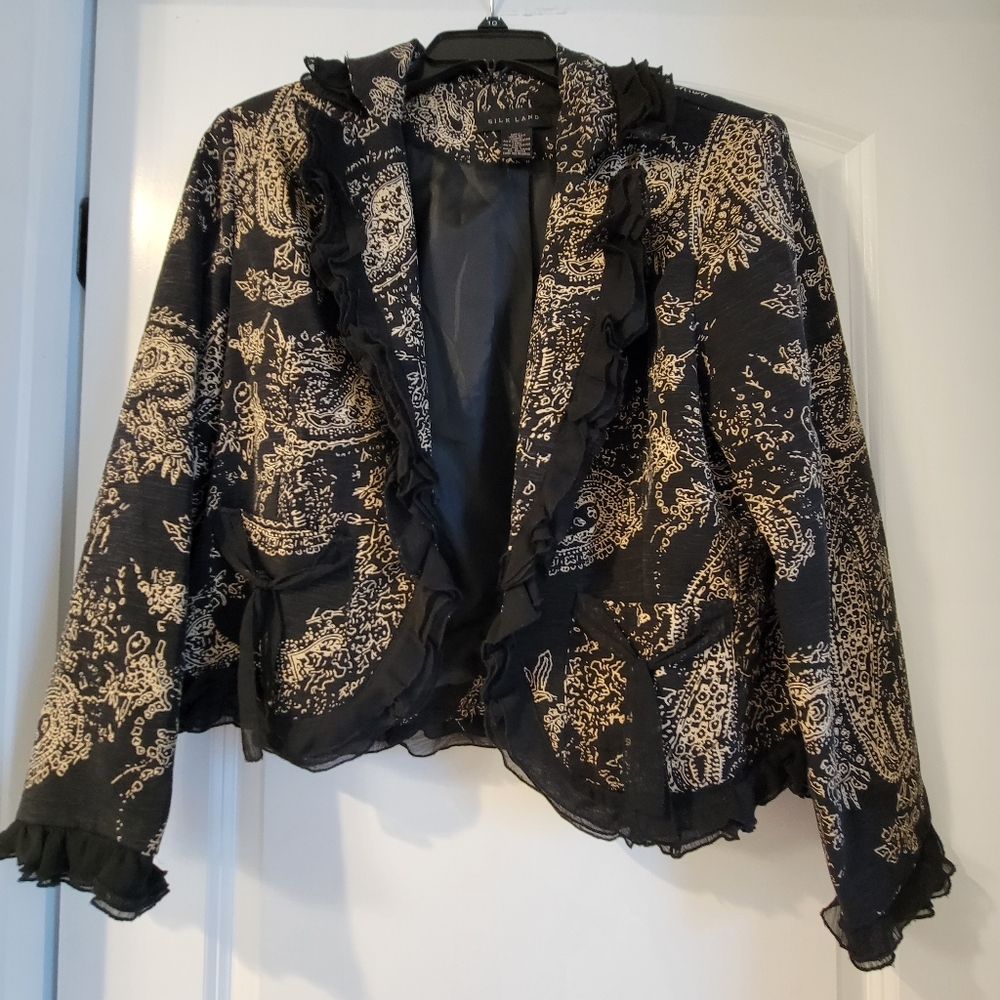 Silk Land blazer/jacket size L 100% silk